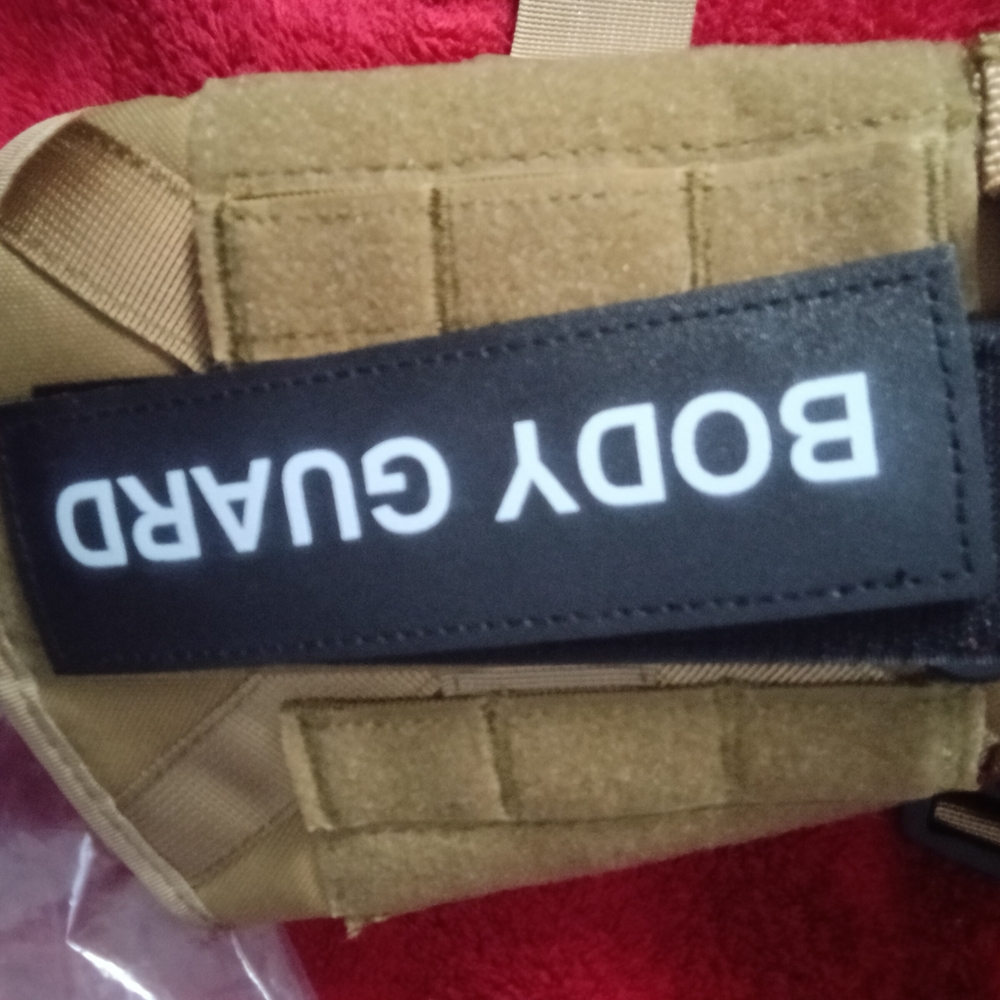 BODY GUARD Tactical Patch on Tan Gear For Dogs